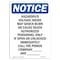 Signmission OSHA Notice Sign, 10" H, 7" W, Rigid Plastic, Hazardous Voltage Inside May Shock Sign, Portrait OS-NS-P-710-V-13327 - alternate 1